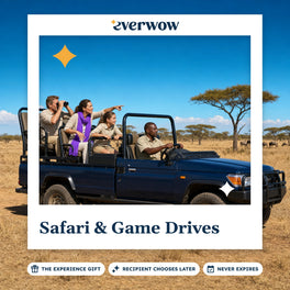 Everwow Safari & Game Drives experience gift photo in a frame, family in a safari 4x4