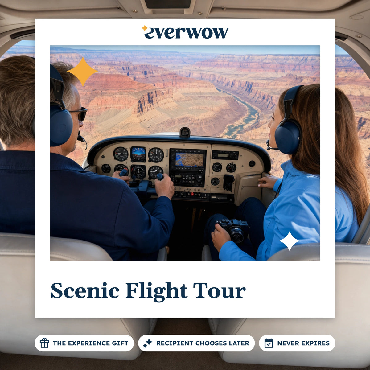 Everwow Scenic Flight Tour experience gift photo in a frame, small plane over a canyon