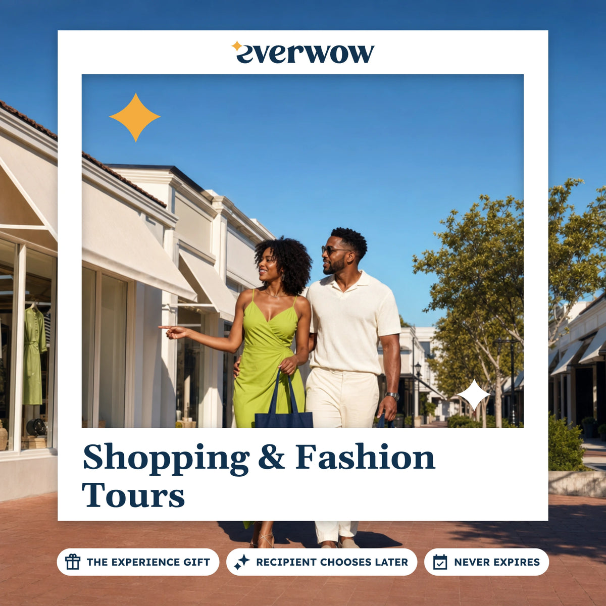Everwow Shopping & Fashion Tours experience gift photo in a frame, boutique street stroll