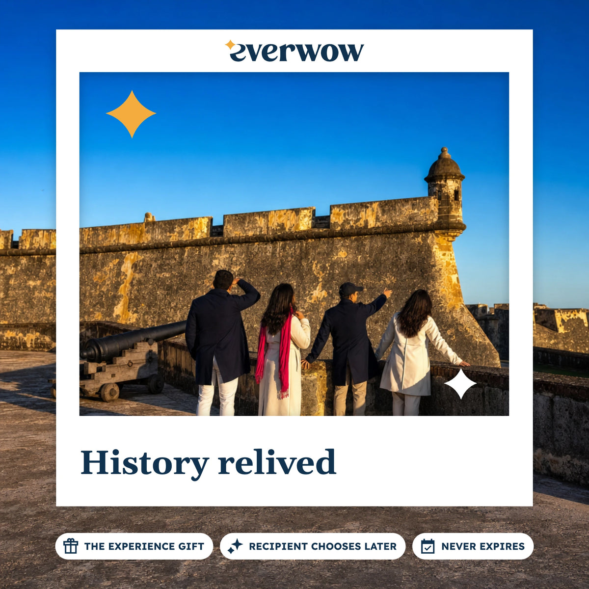 Everwow History relived experience gift photo in a frame, tour on historic fort ramparts