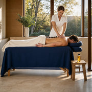 Man relaxing during a hot stone back massage, Body Restore experience gift