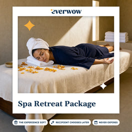 Everwow Spa Retreat Package experience gift photo in a frame, woman resting at a spa