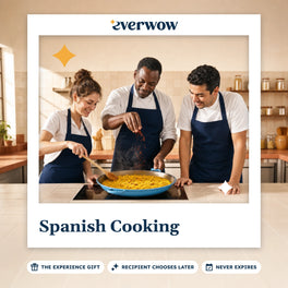 Everwow Spanish Cooking experience gift photo in a frame, chef and students making paella