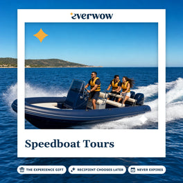 Everwow Speedboat Tours experience gift photo in a frame, tour boat banking at speed