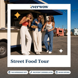 Everwow Street Food Tour experience gift photo in a frame, friends at a food truck
