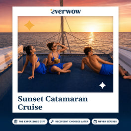 Everwow Sunset Catamaran Cruise experience gift photo in a frame, friends at sunset on a catamaran
