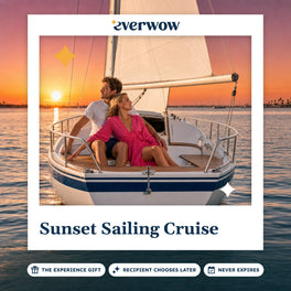 Everwow Sunset Sailing Cruise experience gift photo in a frame, sloop sailing into sunset