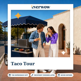 Everwow Taco Tour experience gift photo in a frame, tacos at a street cart