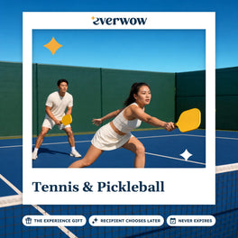 Everwow Tennis & Pickleball experience gift photo in a frame, couple playing pickleball
