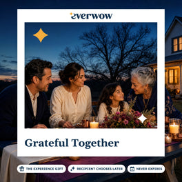 Everwow Grateful Together experience gift photo in a frame, candlelit family dinner