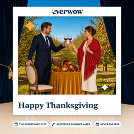 Everwow Happy Thanksgiving experience gift photo in a frame, orchard harvest toast