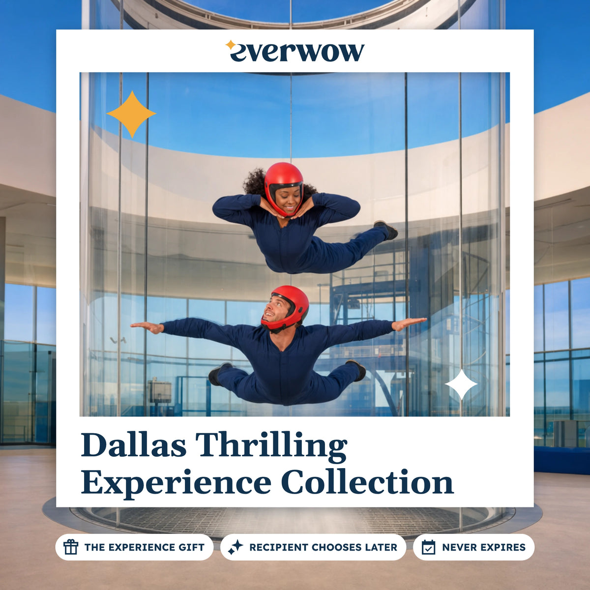 Everwow Dallas Thrilling experience gift photo in a frame, indoor skydiving flight