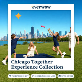 Everwow Chicago Together experience gift photo in a frame, family frisbee in the park