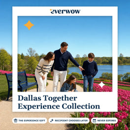 Everwow Dallas Together experience gift photo in a frame, family among tulips