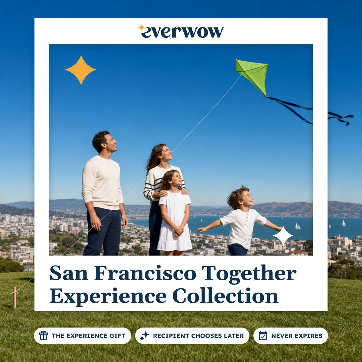 Everwow San Francisco Together Experience Collection experience gift photo in a frame, kite on a hilltop