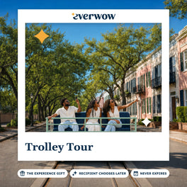 Everwow Trolley Tour experience gift photo in a frame, open-air trolley in the city