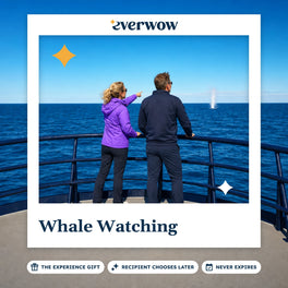 Everwow Whale Watching experience gift photo in a frame, couple watching a whale spout
