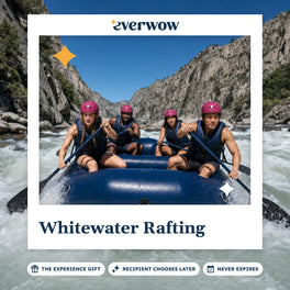 Everwow Whitewater Rafting experience gift photo in a frame, raft in a canyon rapid